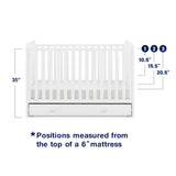 GAP babyGap Graham 4-in-1 Convertible Crib with Storage Drawer - Greenguard Gold Certified, Bianca White
