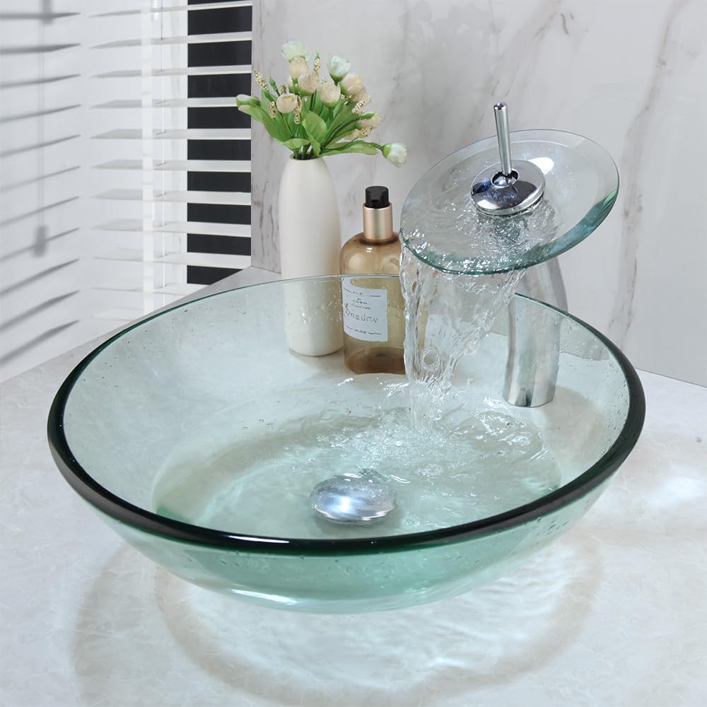 Bathroom Vessel Sink- GLOBAOSALU Round Bathroom Vessel Sink