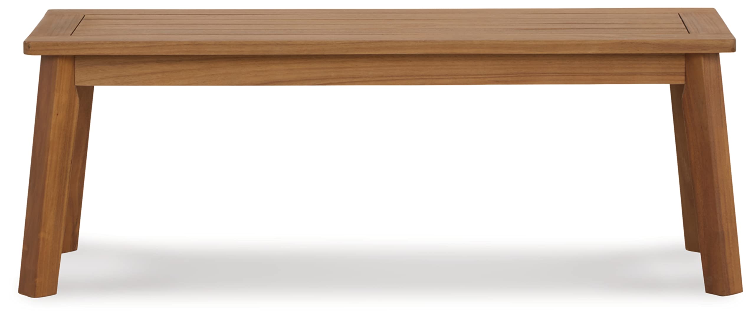 Janiyah Casual Outdoor Dining Bench, Light Brown