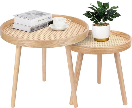 Black Small Accent Table, Modern Boho Bedside Mid-Century Patio Side End Tables