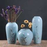 Dried Flower Vase Set Ceramic Ornaments Living Room Flower Arrangement Simple