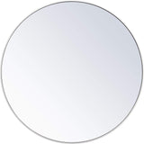 Metal Frame Round Mirror 42 inch in White