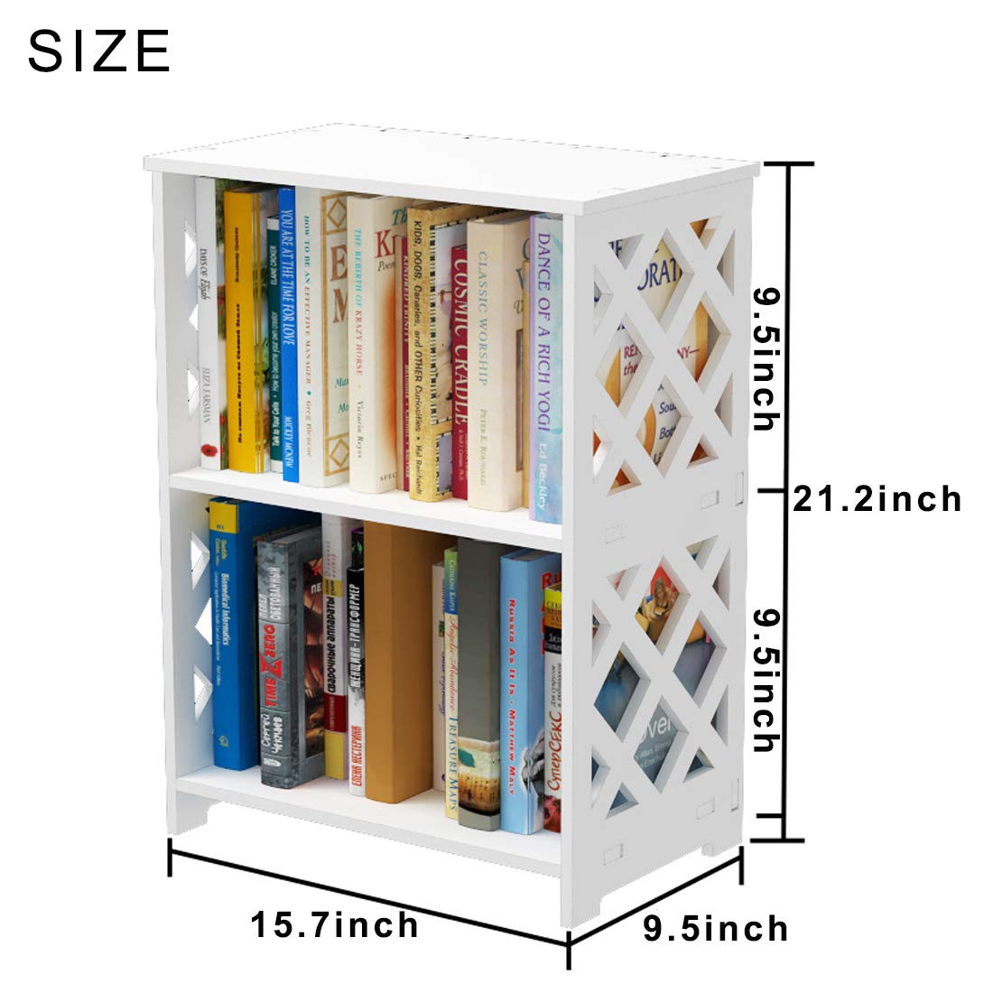 Small Bookshelf, 3-Tier White Bookcase for Kids & Adults