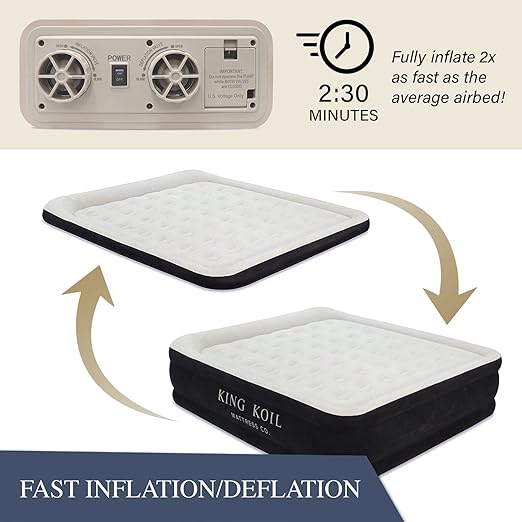 Luxury California King Air Mattress with Built-in Pump for Home, Camping & Guests - 20”