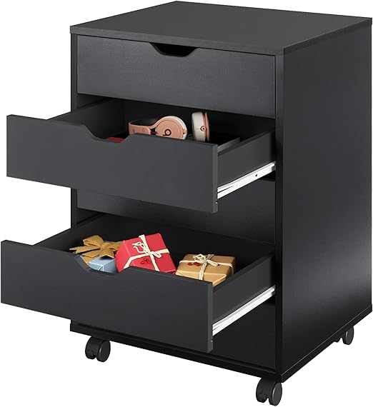 5-Drawer Chest, Wood Storage file Cabinet with Wheels