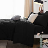 Twin XL Size Comforter Set 5 Pieces Black Twin Extra Long Bed in a Bag for College Dorm