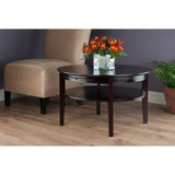 18-inch Wood Amelia Round Coffee Table With Pull Out Tray,