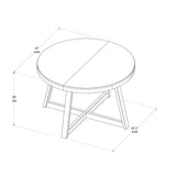 Round Dining Table, 47 Inch Solid Wood Kitchen Table, Farmhouse Round Table for 4,