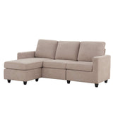 L Shaped Couch with Linen Fabric,Convertible, Reversible Sectional Sofa for Small Space