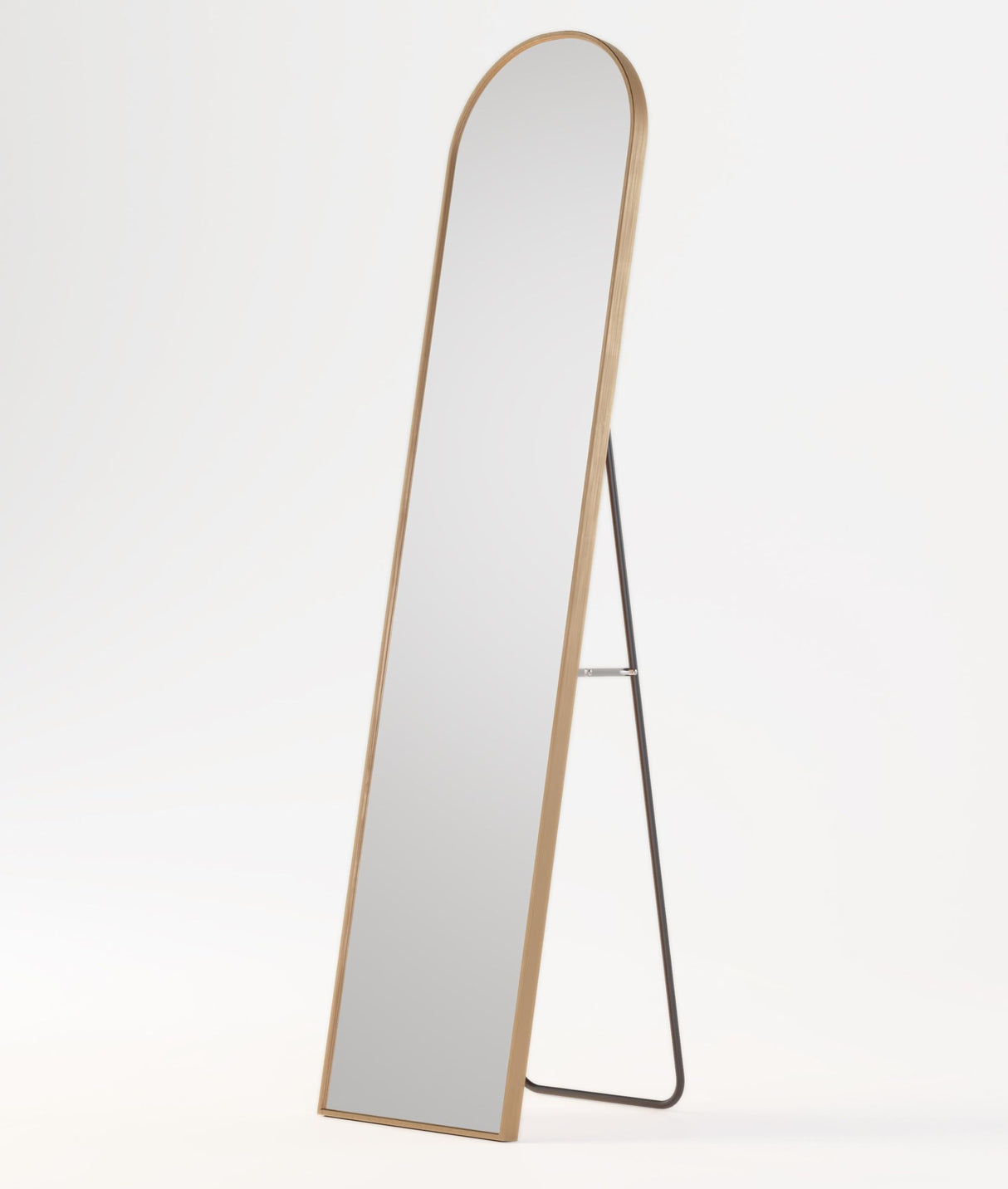 Skinee Floor Mirror in a Gold Aluminum Frame, 14"x60"