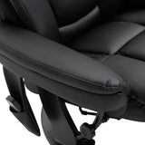 PU Leather Massage Recliner Chair with Ottoman 10 Point Vibration Swiveling Armchair,