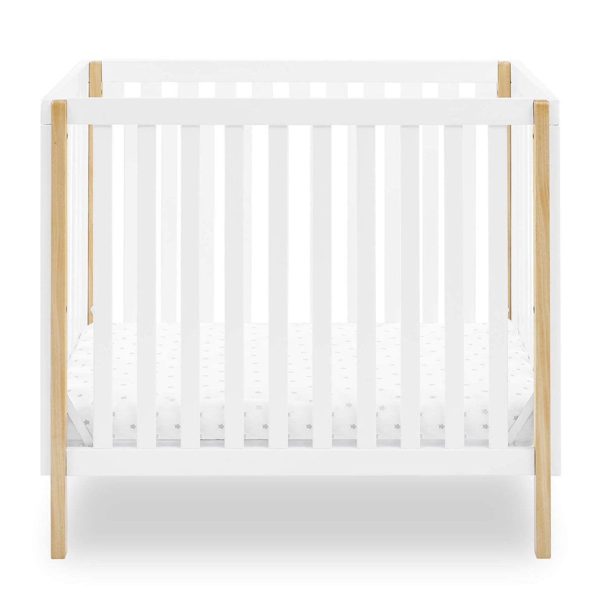 Gio Mini Crib with 2.75" Mattress Included, Bianca White/Natural