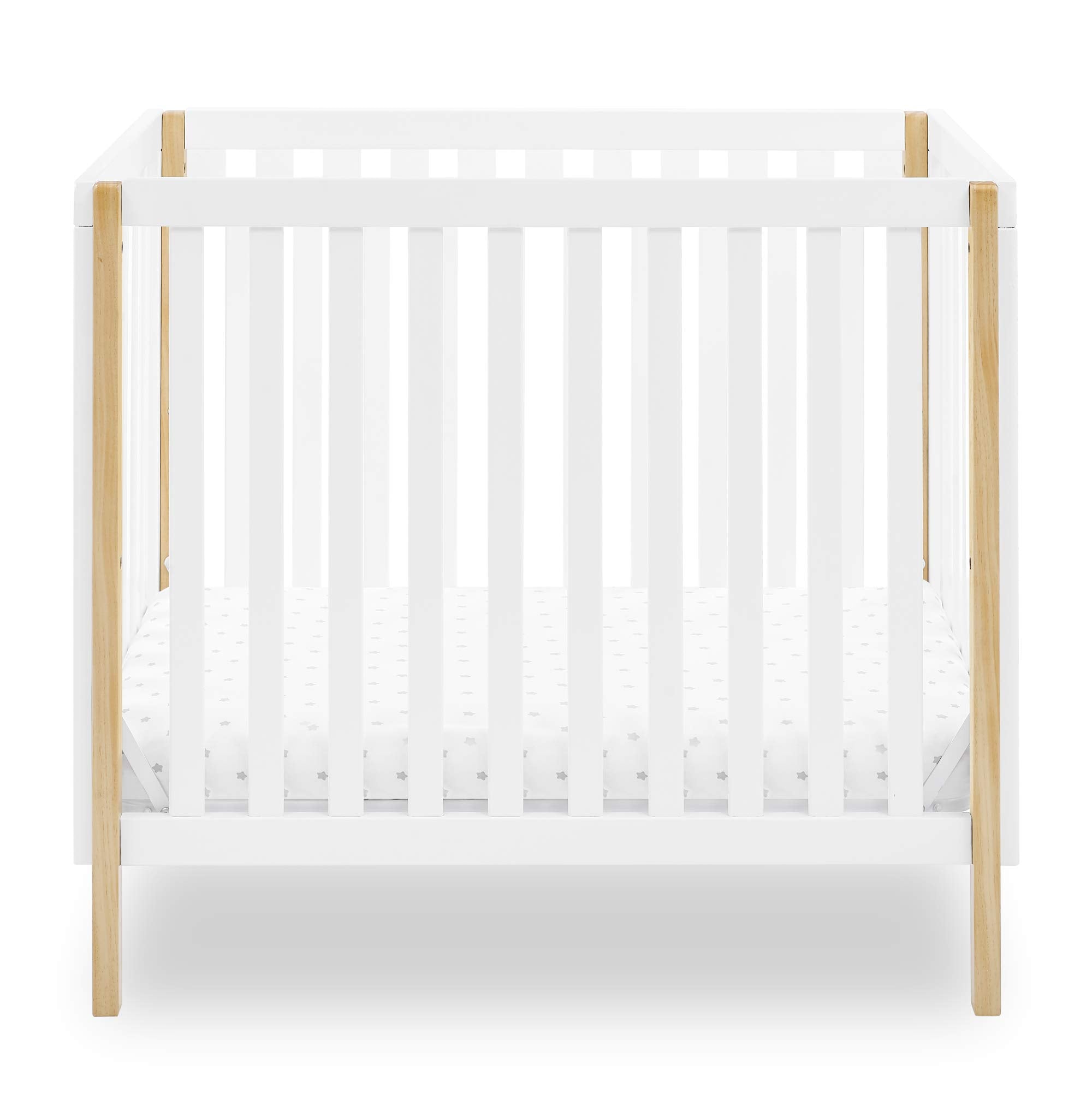 Gio Mini Crib with 2.75" Mattress Included, Bianca White/Natural