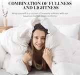 White Queen Size Feather Down Comforter, Filled with Feather and Down, All Season