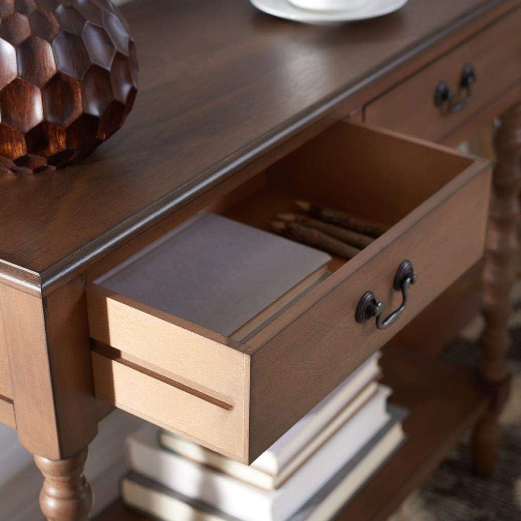 Home Collection Athena Brown 2-Drawer Console Table, 0