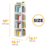 4 Tier Rotating Bookshelf Tower, Spinning Bookcase Lazy Susan,