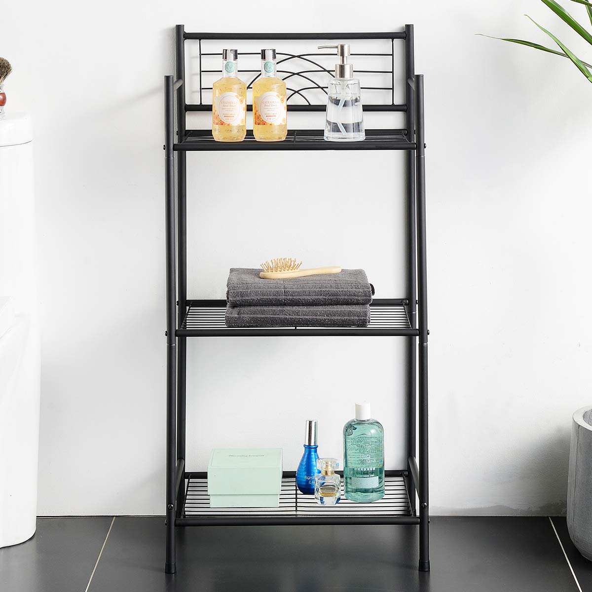 3-Tier Free Standing Wire Rack Durable Metal Shelving Storage Unit with Adjustable Feet