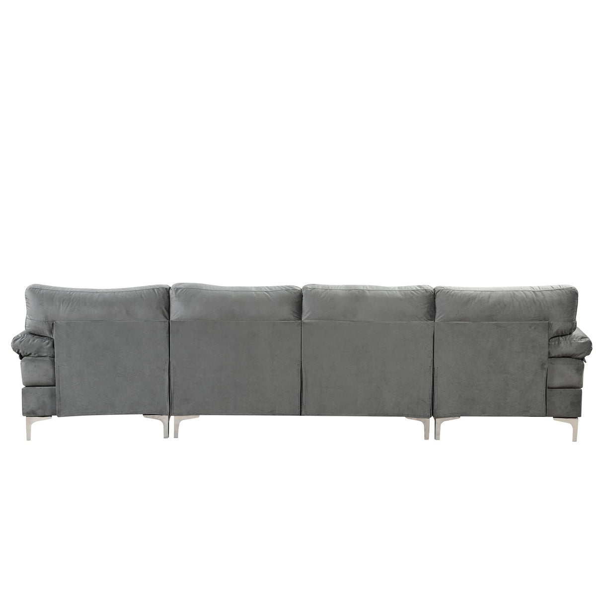 Large Velvet Fabric U-Shape Sectional Sofa, Double Extra Wide