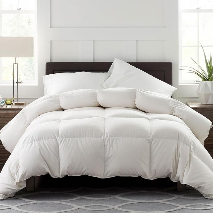 Organic Down Feather Fibers Comforter Full/Queen Size, Luxurious Hotel Collection Duvet