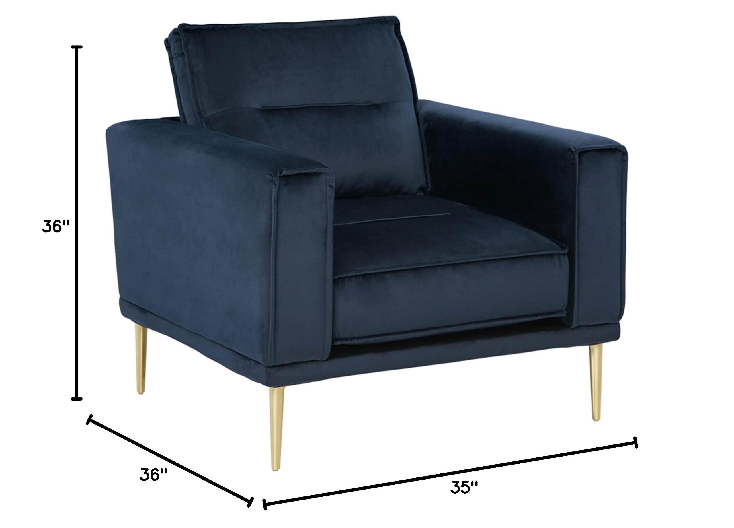 Macleary Contemporary Faux Leather Chair, Navy