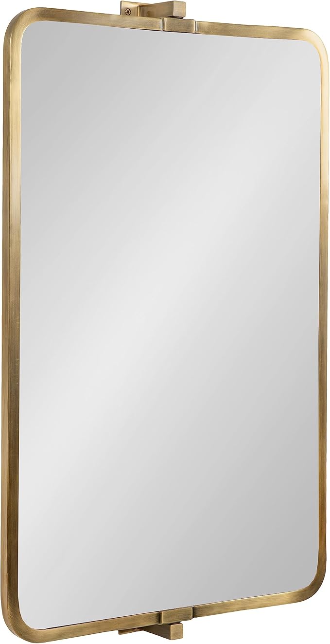 Elijah Modern Rectangular Pivot Wall Mirror, 38 x 24, Black, Decorative Adjustable Mirror