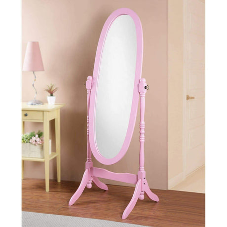 Traditional Style Wood Cheval Floor Mirror, White