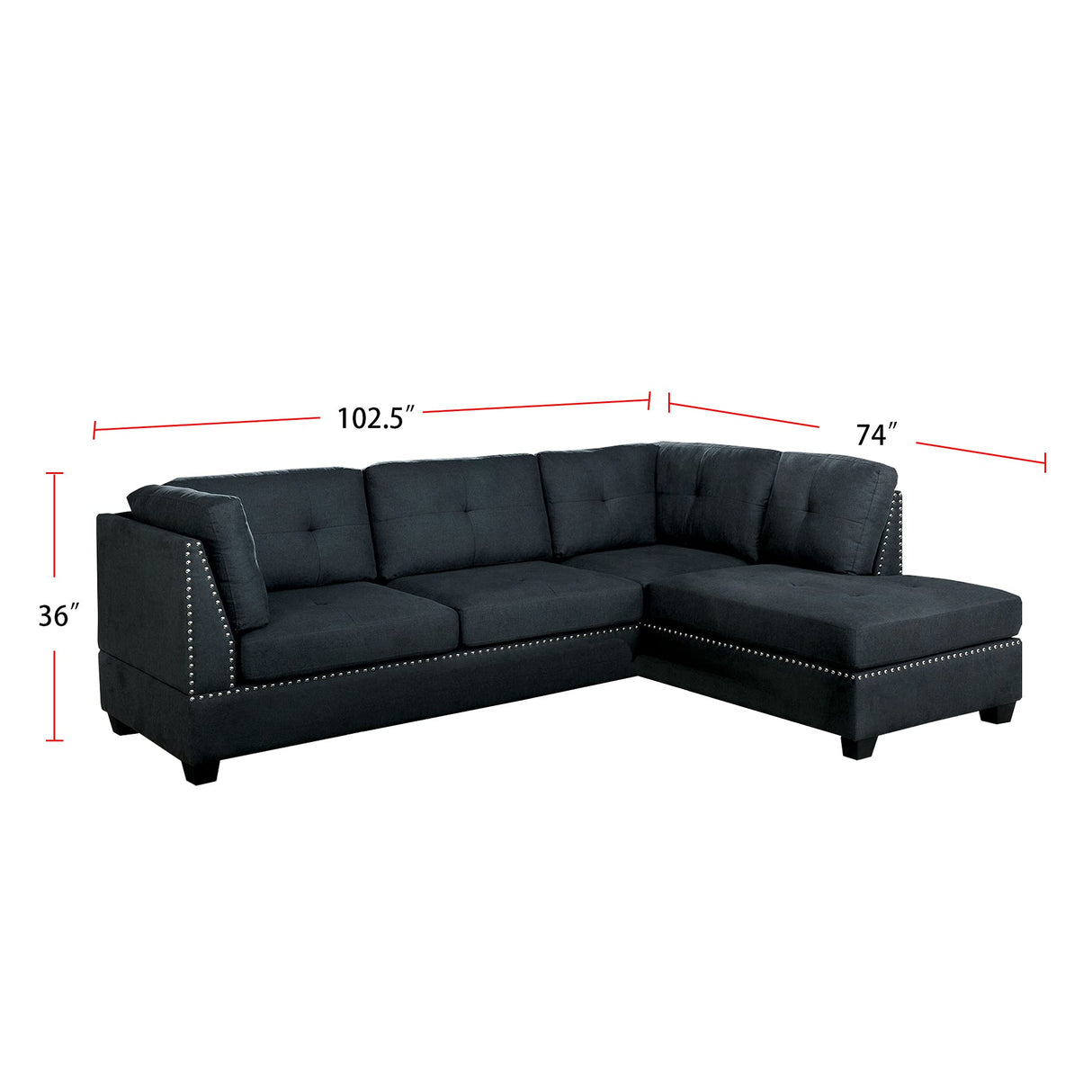 SR03CM6966-SECT Sectional, Dark Gray