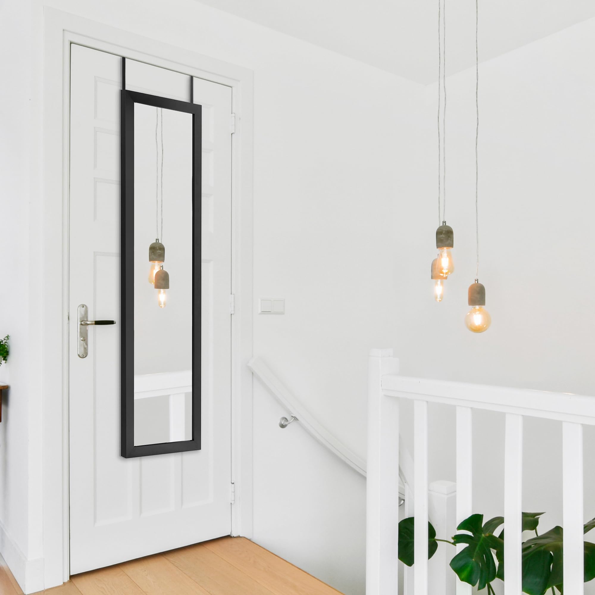 Black Over The Door Mirror - Full Length Hanging Door Mirror