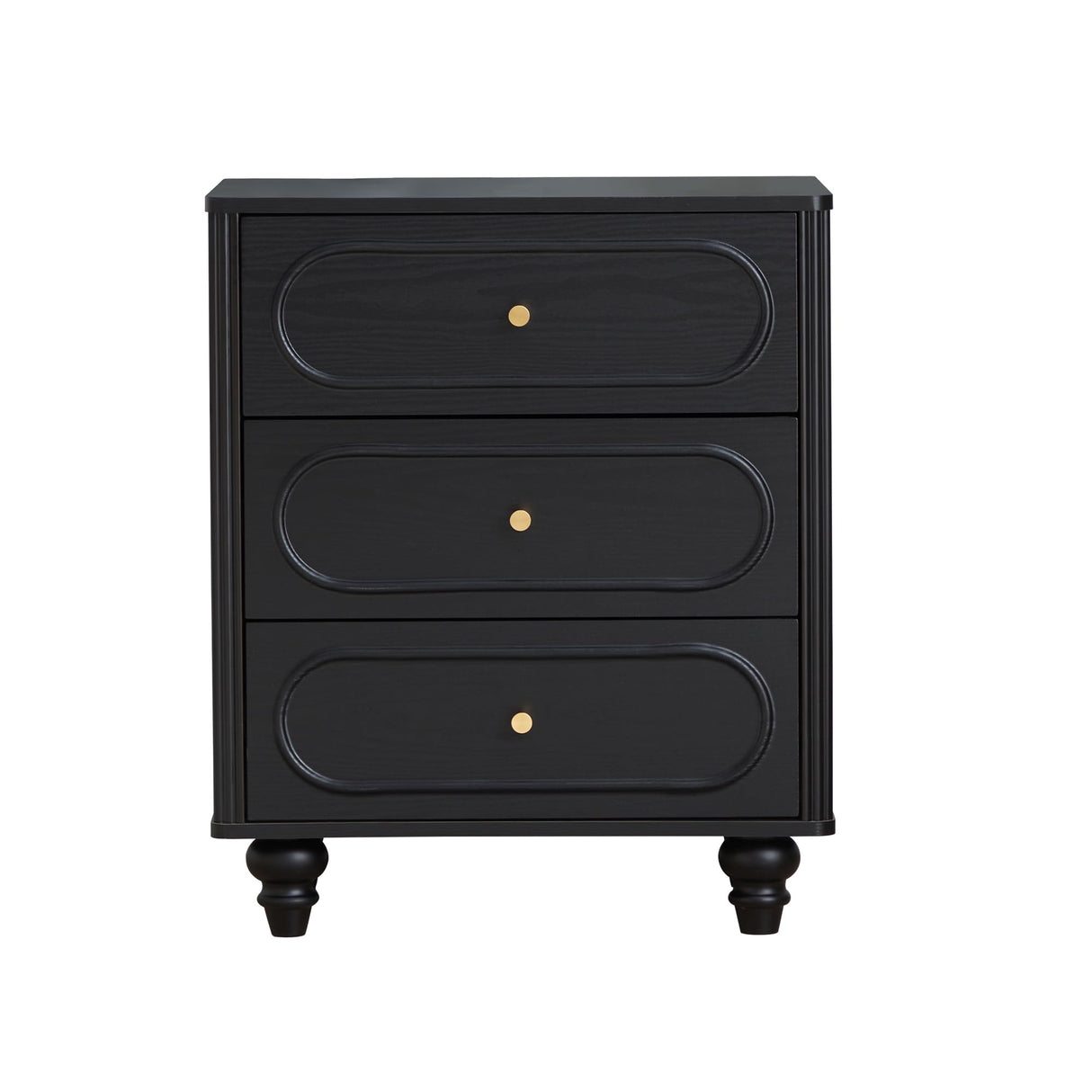 Dresser for Bedroom Set of 2, Mid Century Modern Chest of Drawers, Wood Storage Small Dresser Organizer for Bedroom Living Room Hallway Closet, Black