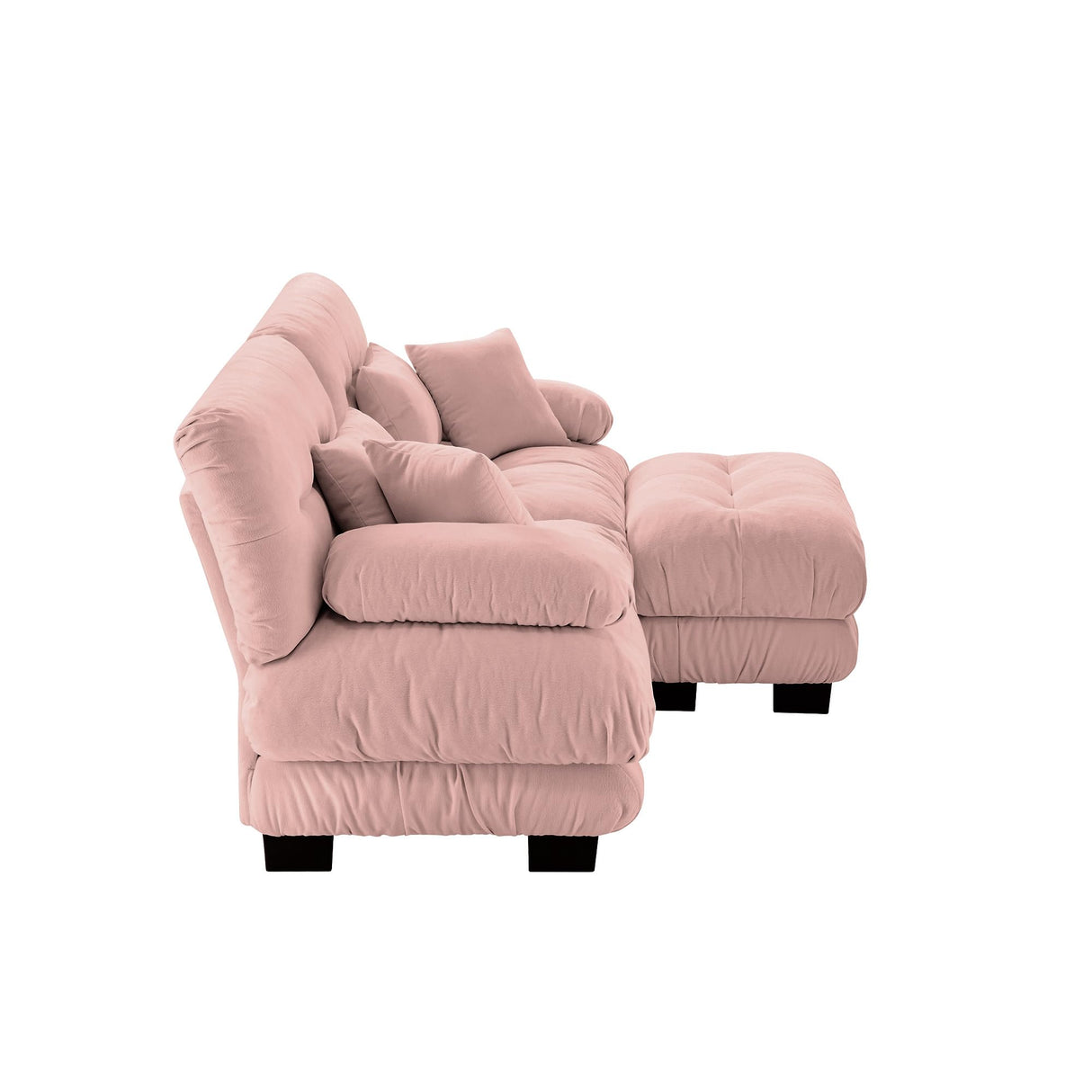 94" L Shape Sofa, Chenille 2 Seater Cloud Couch with 4 Soft Pillows