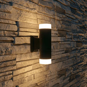 12V Cast Brass Up/Down Outdoor Sconce (Black)