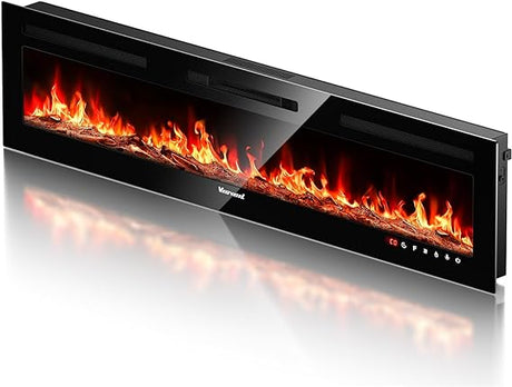 Realistic Flame Electric Fireplace Heater  Log Set/Crystal Flames