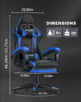 Gaming Chair with Footrest - Ergonomic High Back Reclining Computer Chair