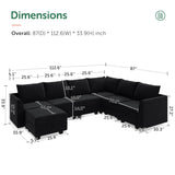 Sectional Sofa Velvet U Shaped Couch with Storage Oversized Modular