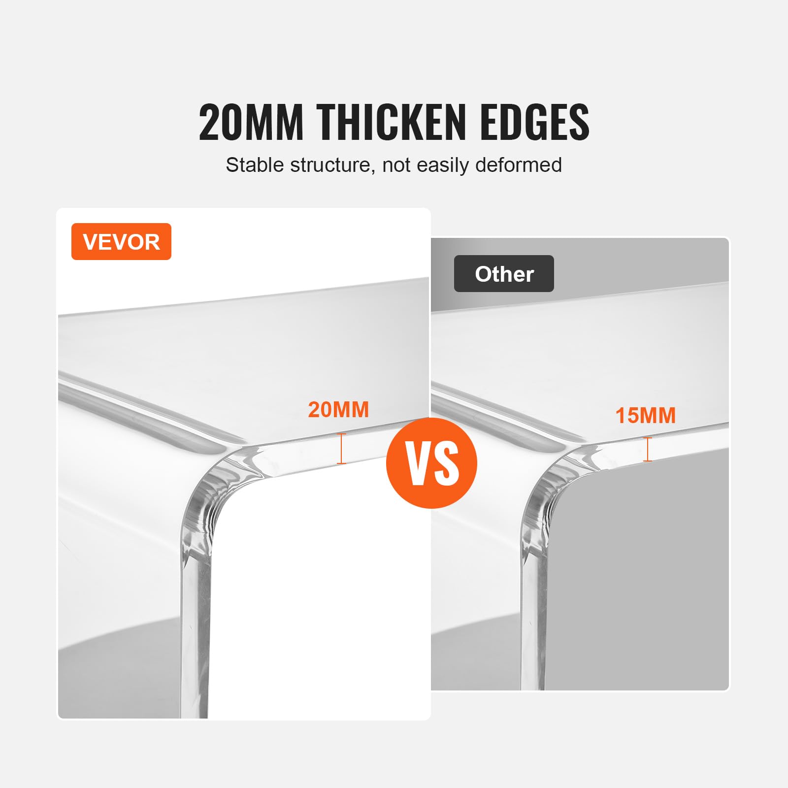 Clear Acrylic Console Table - Modern U-Shaped Entryway Desk