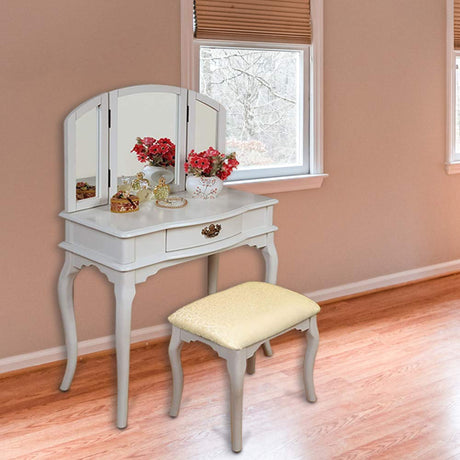 Tri-Mirror Vanity, White (4045W)