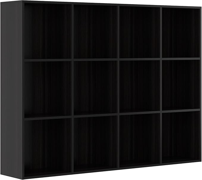 Bookcase, 12 Cube Open Storage Organizer Display Bookshelf, HOFB021
