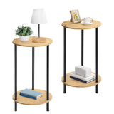 Small Round Table Set of 2, End Tables Living Room, Side Tables for Small Spaces