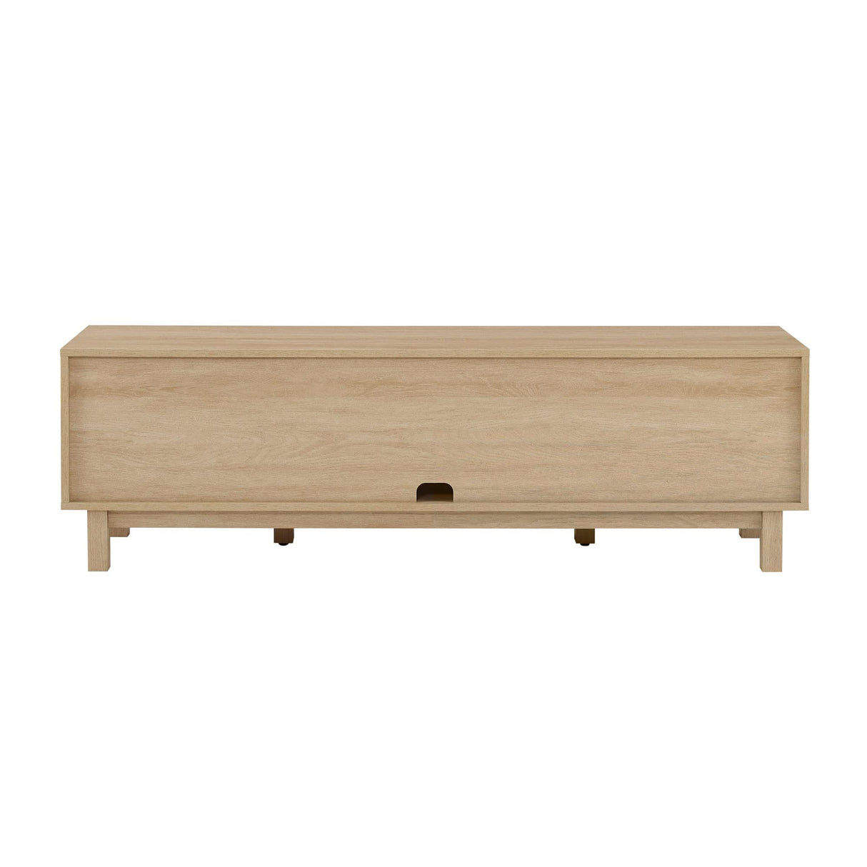 Tage Modern Pull-Open Door Low Stand for TVs up to 65 Inches, 58 Inch, Coastal Oak