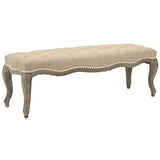 Mercer Collection Randy Beige Linen Bench