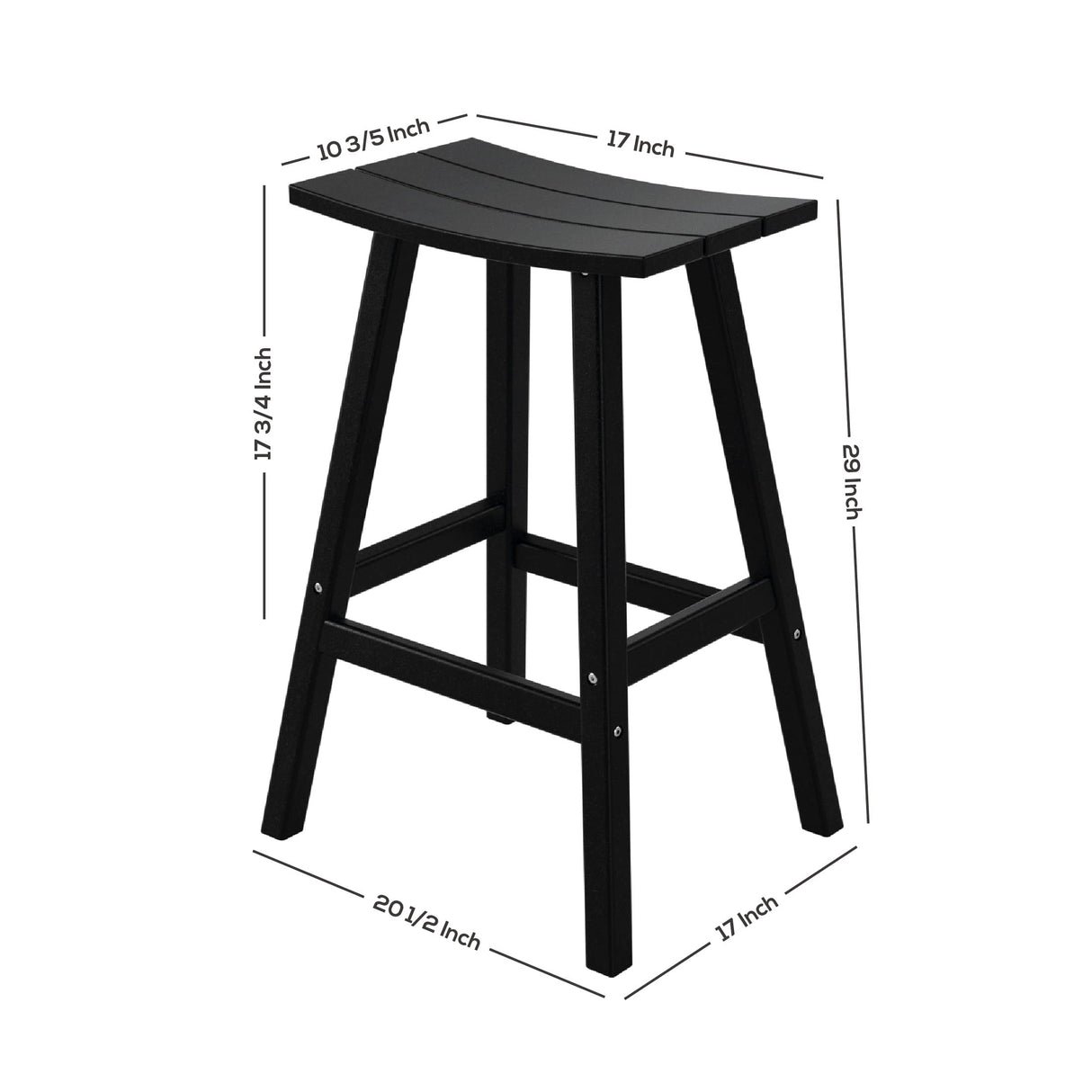 Malibu 29 Inch Outdoor Bar Stools, All Weather Resistant Poly Lumber Adirondack Bar