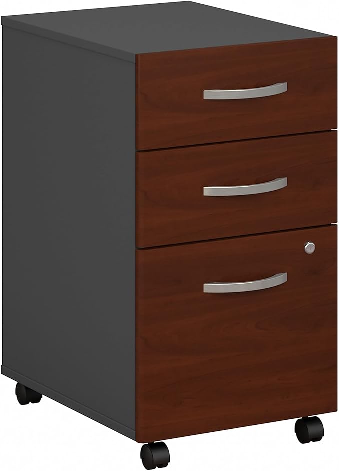 Business Furniture Series C 3 Drawer Mobile File Cabinet in Mocha Cherry