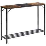 Narrow Console Table, 42.1"L Industrial entryway Table, 2 Tiers Sofa Side Table