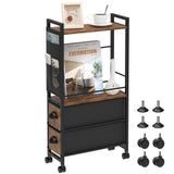 Small Narrow Side Tables for Small Spaces, Narrow Skinny Bedside Table Nightstand