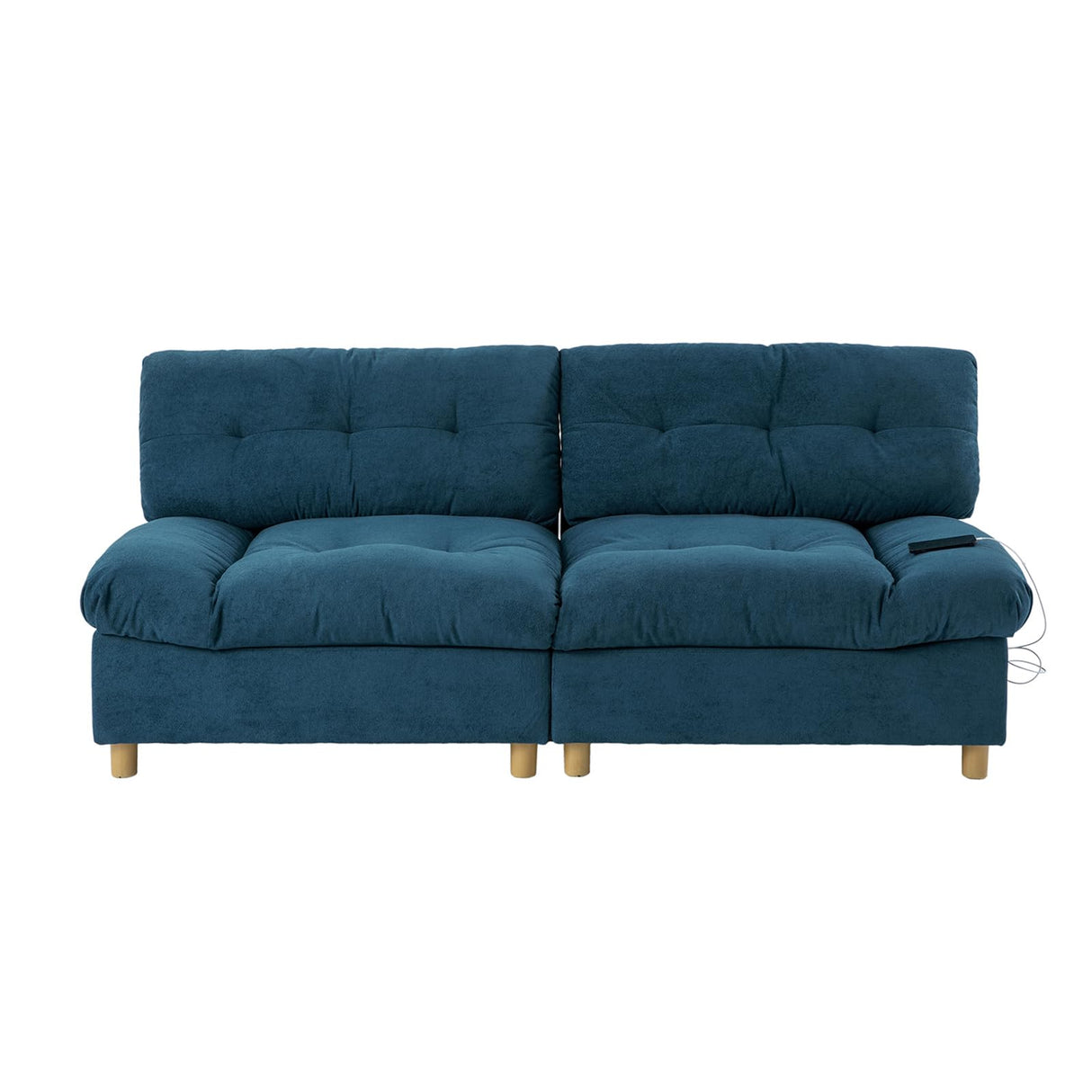 81'' Modern Cloud Couch, Overstuffed Chenille Loveseat Sofa with USB & Type C,