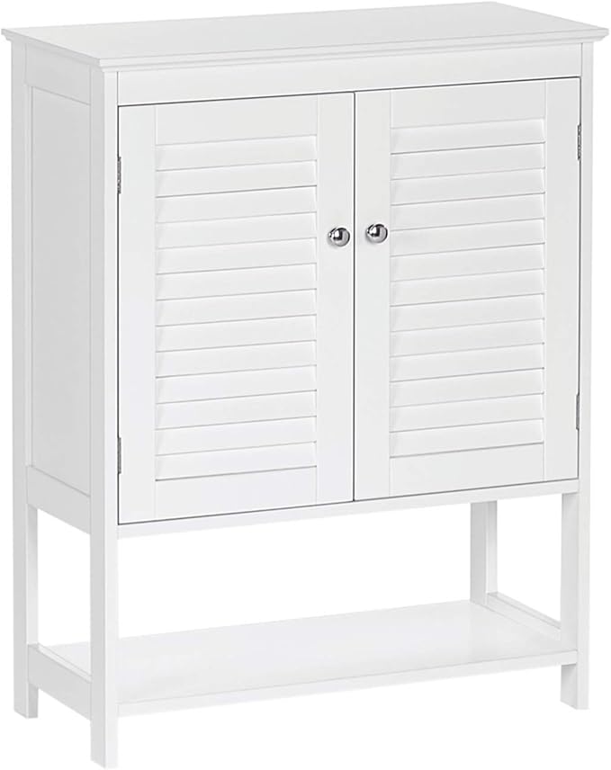 Ellsworth 2-Door Floor Cabinet with Open Shelf - Bathroom Storage Cabinet for Towels