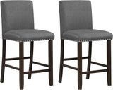 Bar Stools Set of 4, 25.5” PVC Leather Armless Counter Height Chair with Back