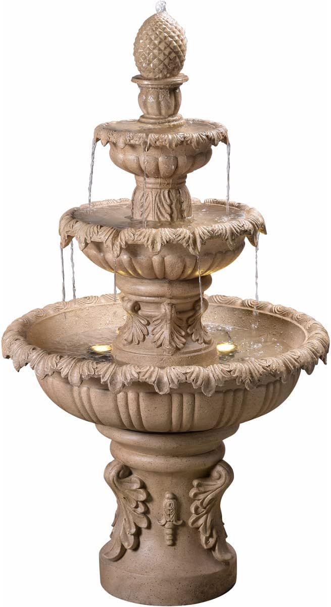 51010ZC Ibiza Outdoor Floor Fountain with Gray Finish, Classic Style