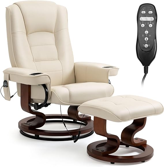 Reclining Chair with Vibration Massage Faux Leather Recliner