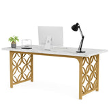 63-inch Executive Desk, Modern Office Desk with Strong Metal Frame